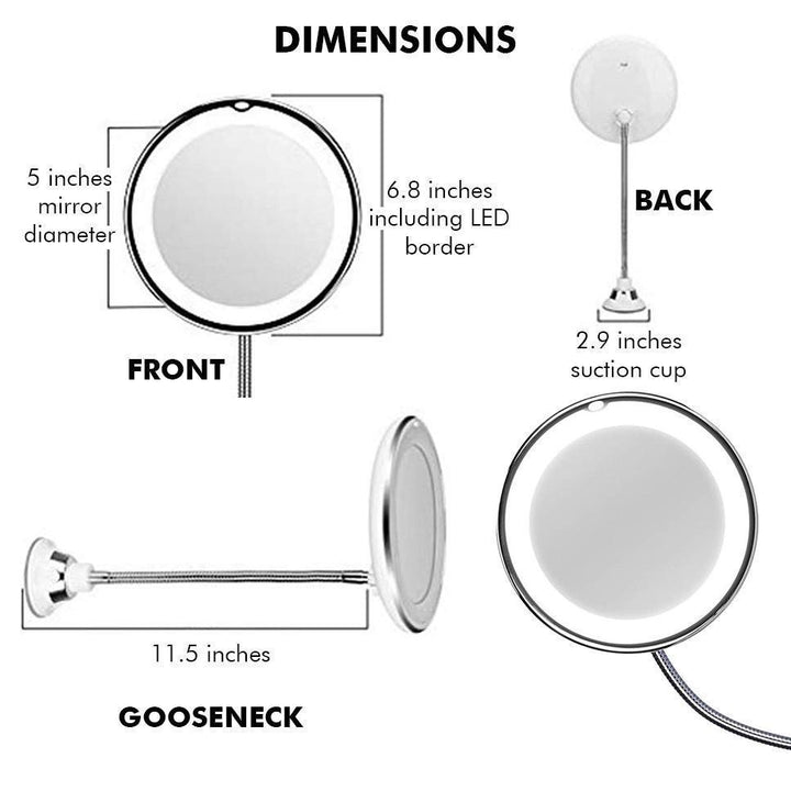 Kalsten | 10x Zoom LED Makeup Mirror