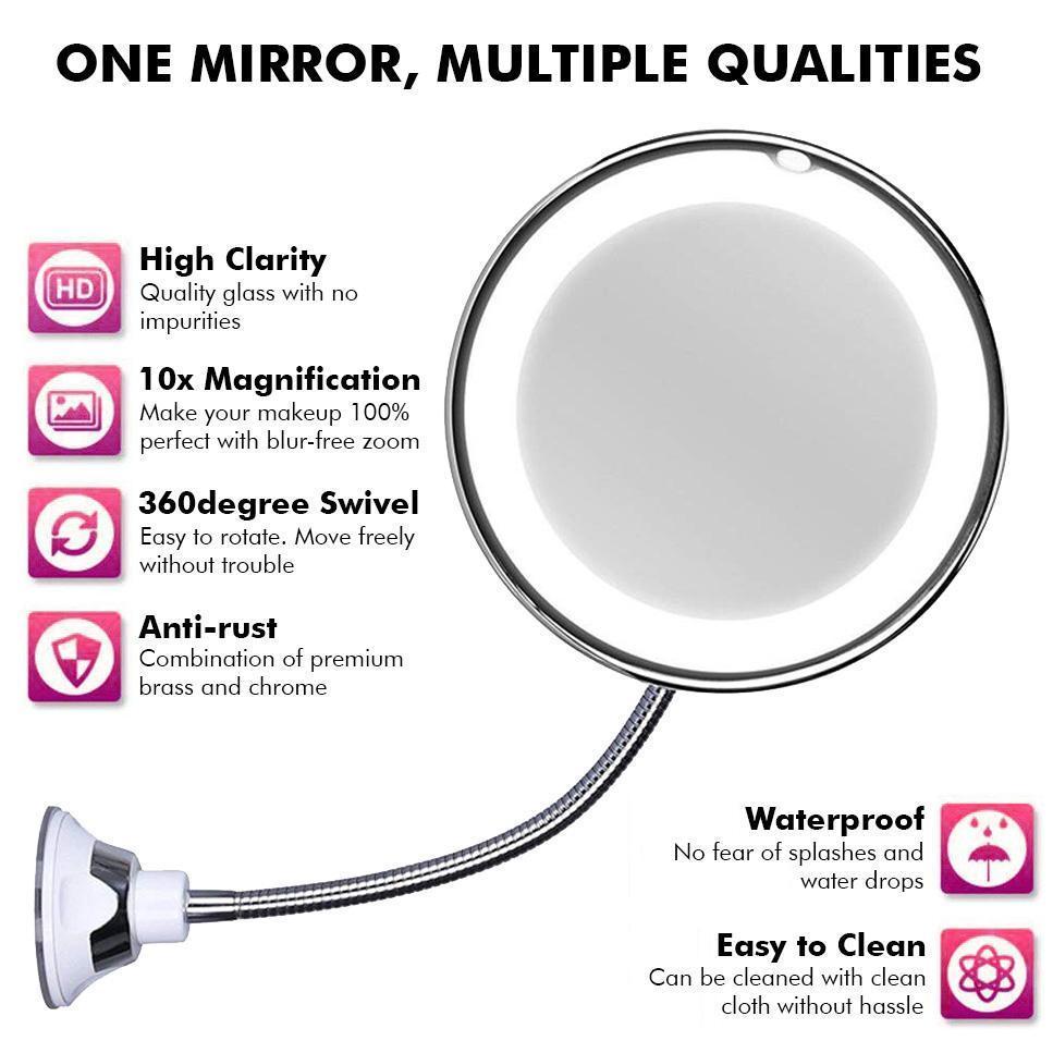 Kalsten | 10x Zoom LED Makeup Mirror