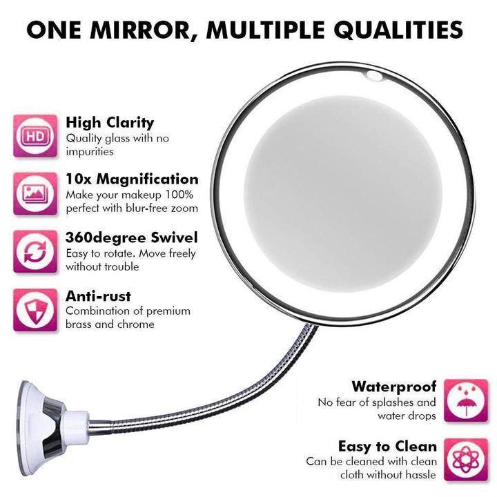 Kalsten | 10x Zoom LED Makeup Mirror