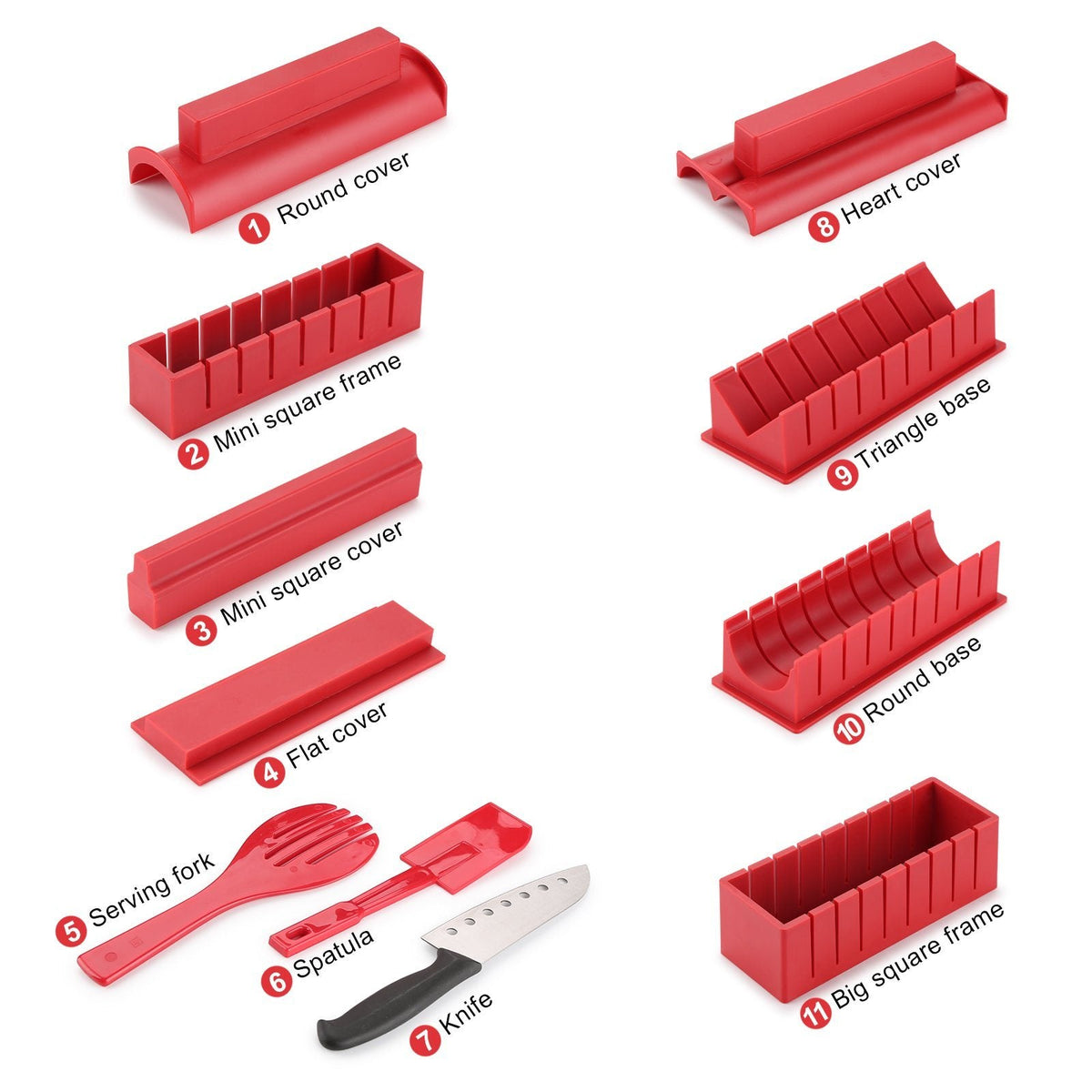 Skanto | 11-Piece: Sushi Maker Set Sushi Roller with High-Quality Sushi Knife