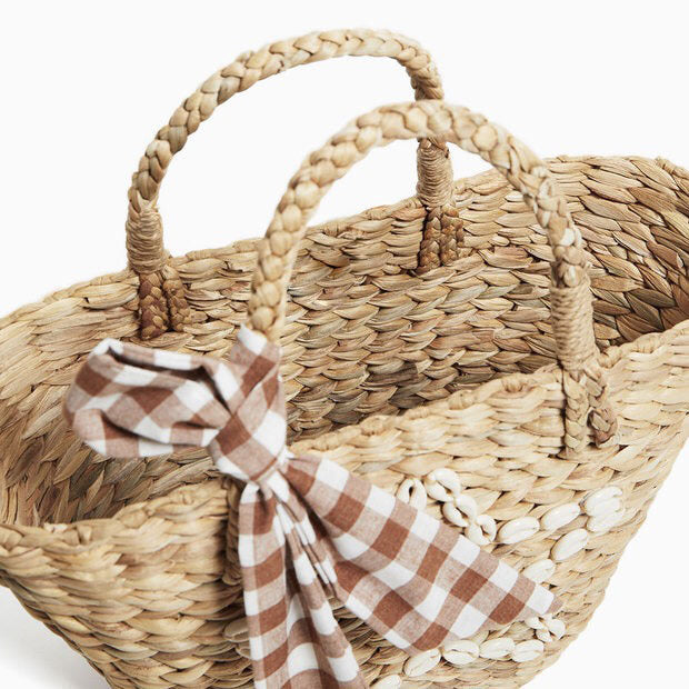 Trendy Basket Bag with Decorative Tied Belt Kalsten