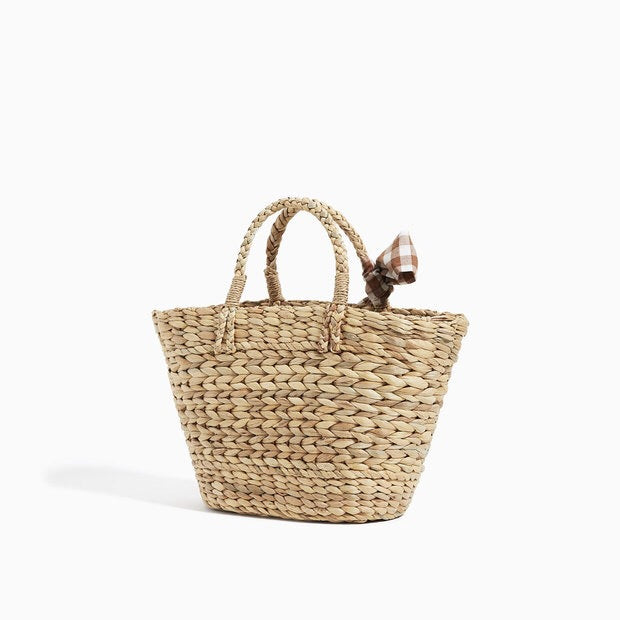 Trendy Basket Bag with Decorative Tied Belt Kalsten