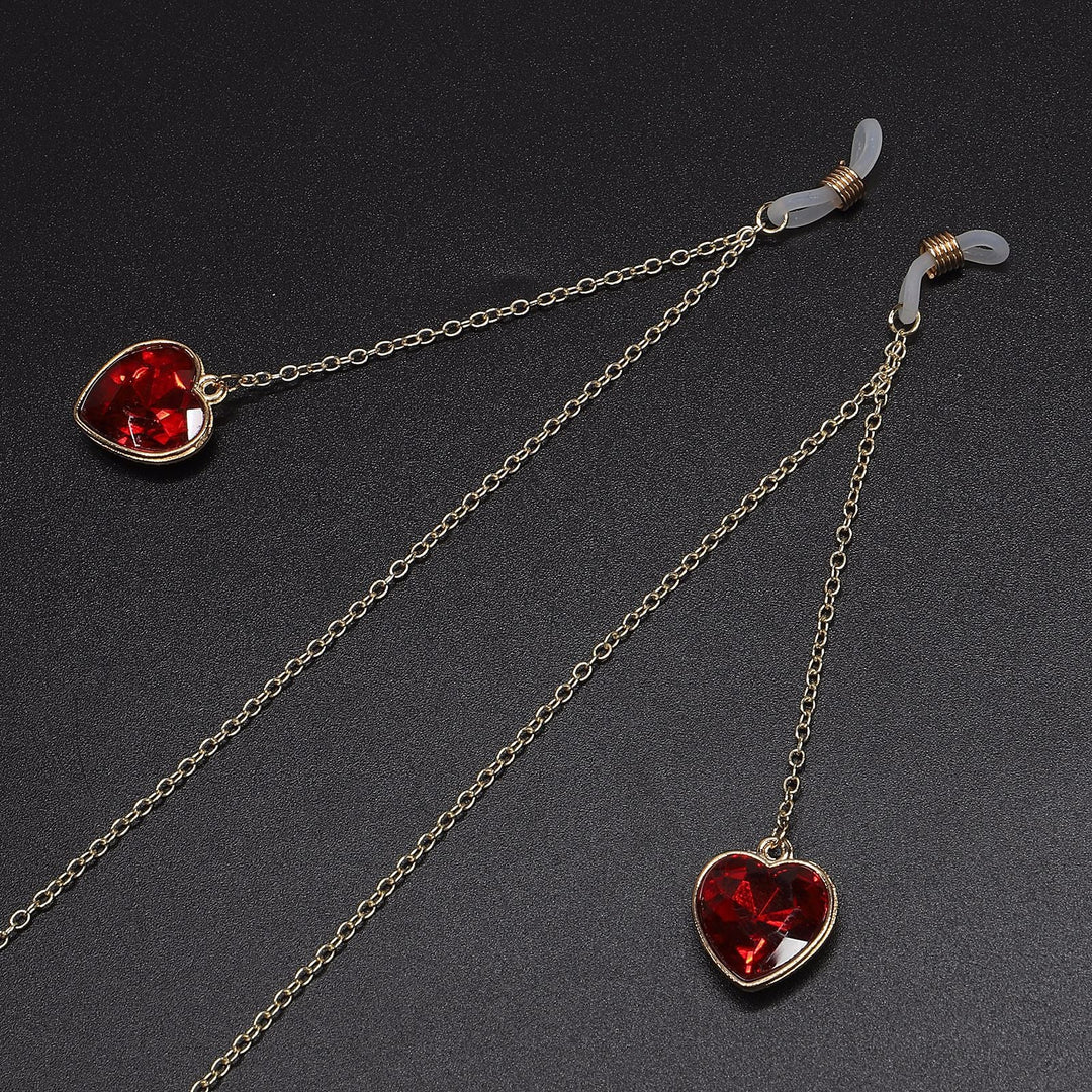 Heart-Shaped Crystal Accent Eyewear Holder Kalsten