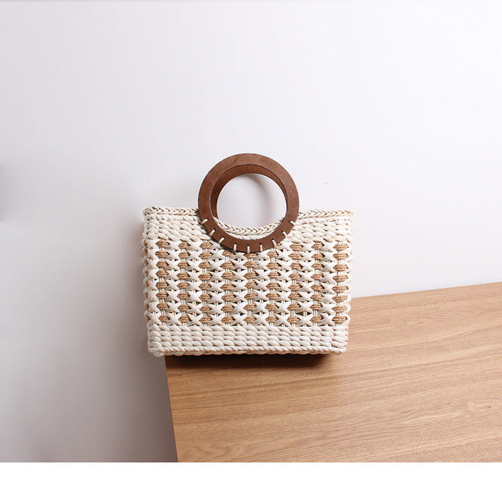 Handbag with Round Wooden Handle Kalsten