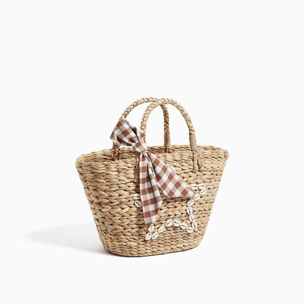 Trendy Basket Bag with Decorative Tied Belt Kalsten