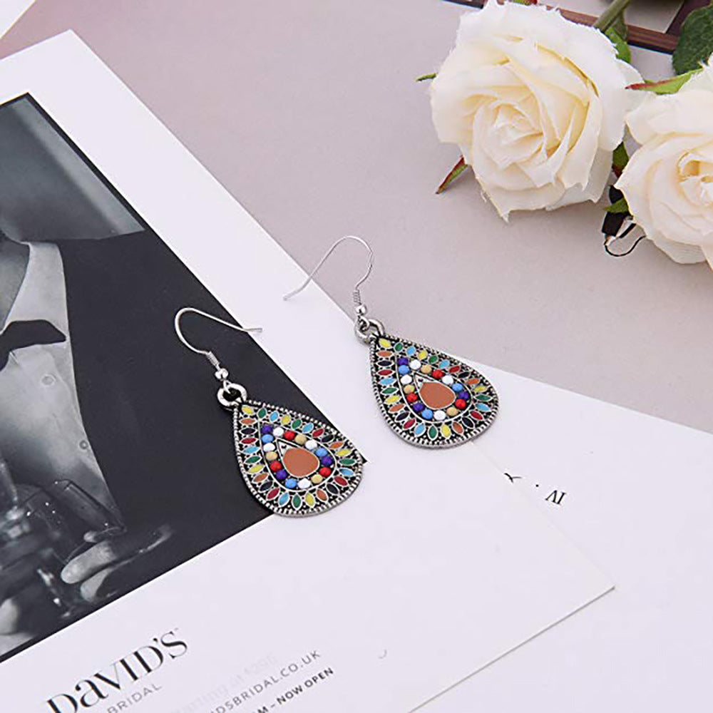 Colorful Teardrop Dangle Earrings Kalsten