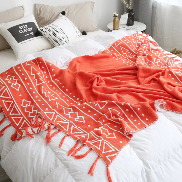 Women Cozy Knit Blanket with Modern Patterns Kalsten