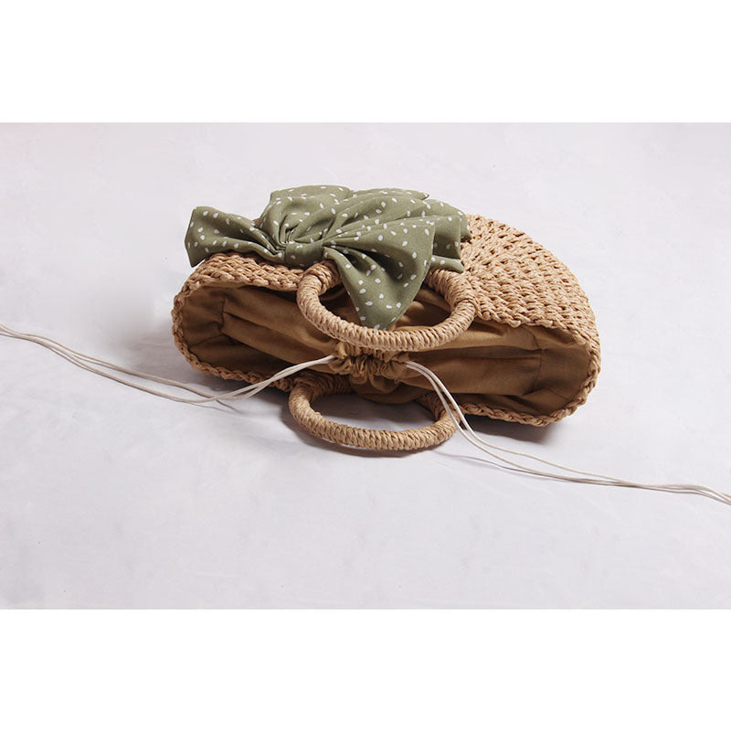 Braided basket bag with decorative scarf Kalsten