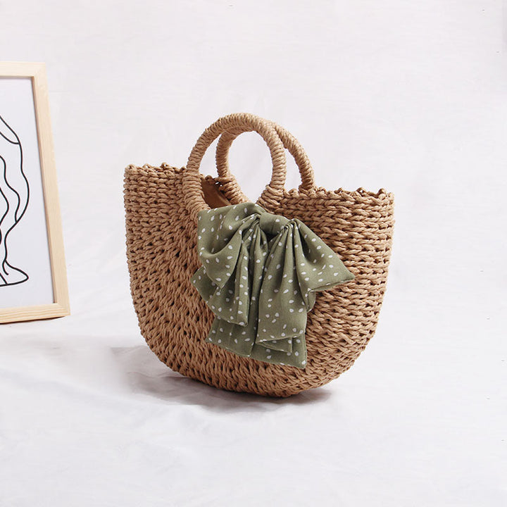 Basket bag with decorative bow details Kalsten
