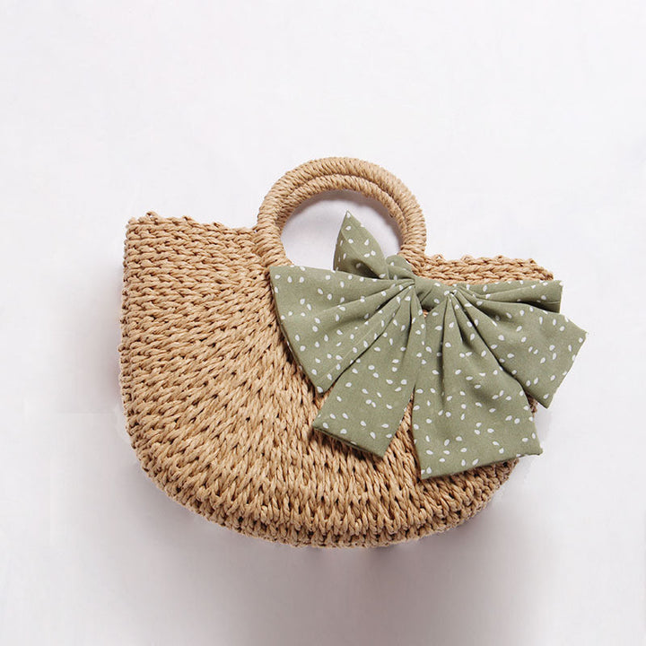 Braided basket bag with decorative scarf Kalsten