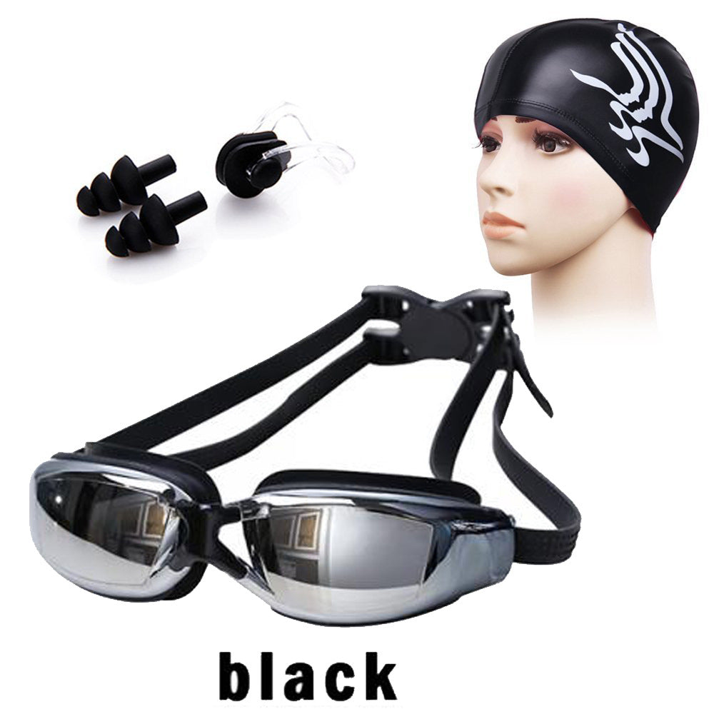 Swim set with ergonomic swim goggles and comfortable cap Kalsten