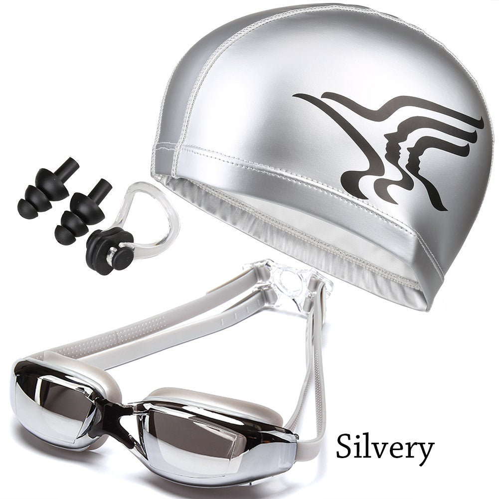Swim set with ergonomic swim goggles and comfortable cap Kalsten