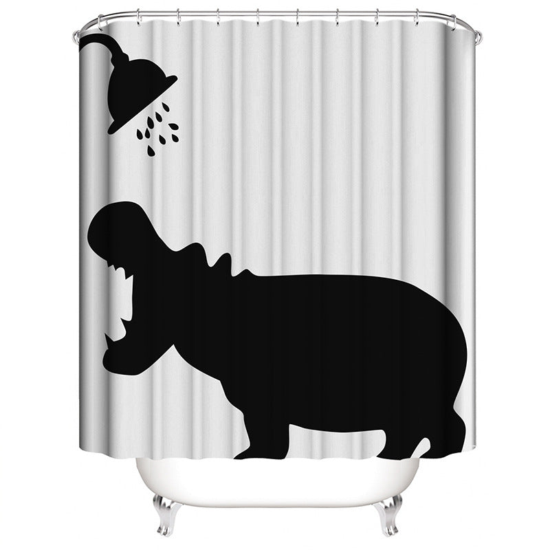 Hippo-Themed Shower Curtain Kalsten