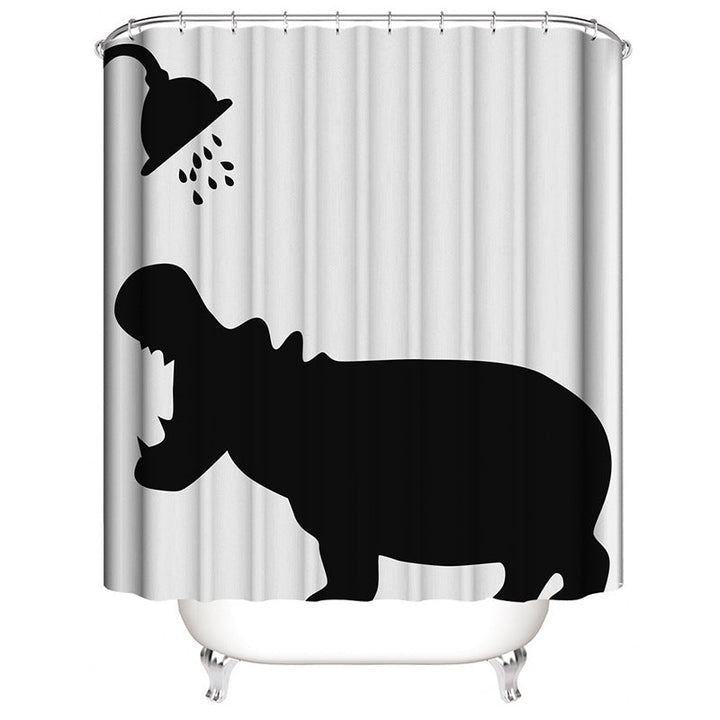 Hippo-Themed Shower Curtain Kalsten