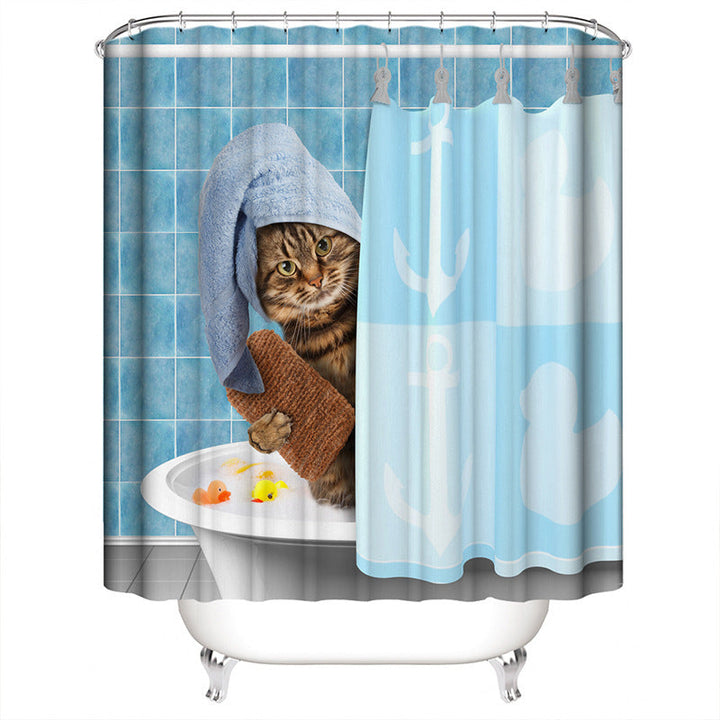 Hippo-Themed Shower Curtain Kalsten