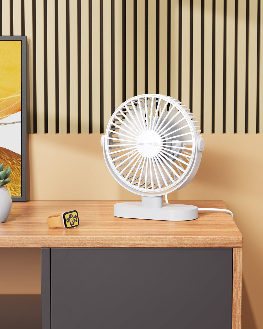 6.5 Inch USB Small Desk Fan for Home Office Car Outdoor Travel | Kalsten