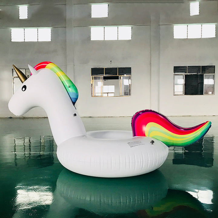 Ladies inflatable unicorn swimming ring with colorful design Kalsten