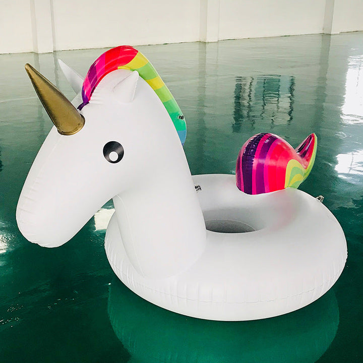 Ladies inflatable unicorn swimming ring with colorful design Kalsten