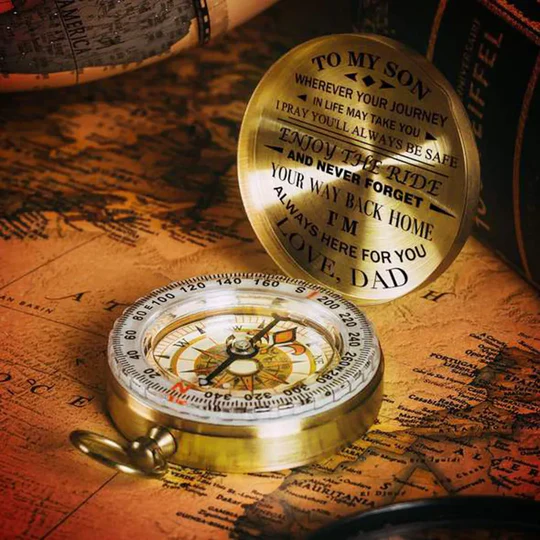 Kalsten | Dad To Son - Enjoy The Ride - Compass Lettering Multi-Function Compass