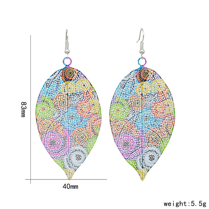 Colorful Leaf-Inspired Dangle Earrings Kalsten