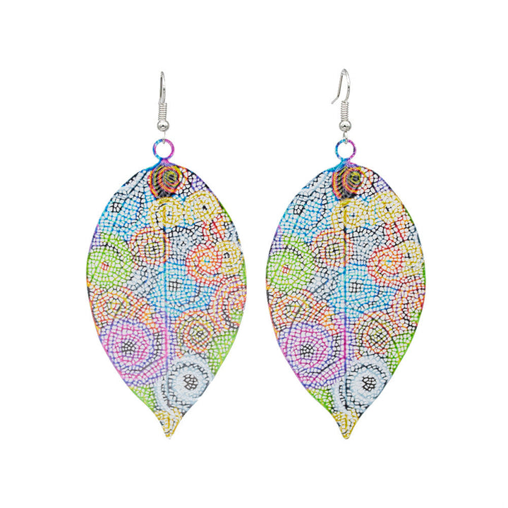 Colorful Leaf-Inspired Dangle Earrings Kalsten