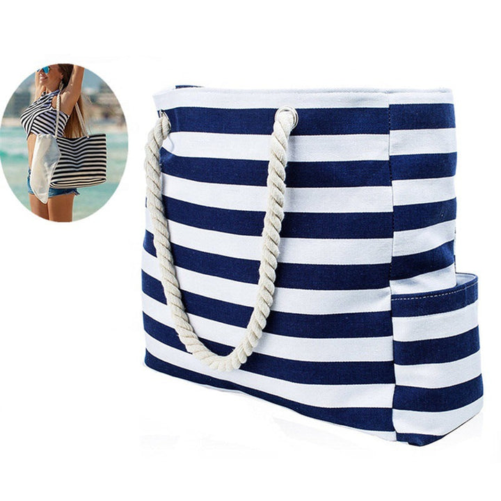Large beach bag with nautical stripe pattern Kalsten