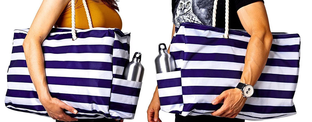 Large beach bag with nautical stripe pattern Kalsten