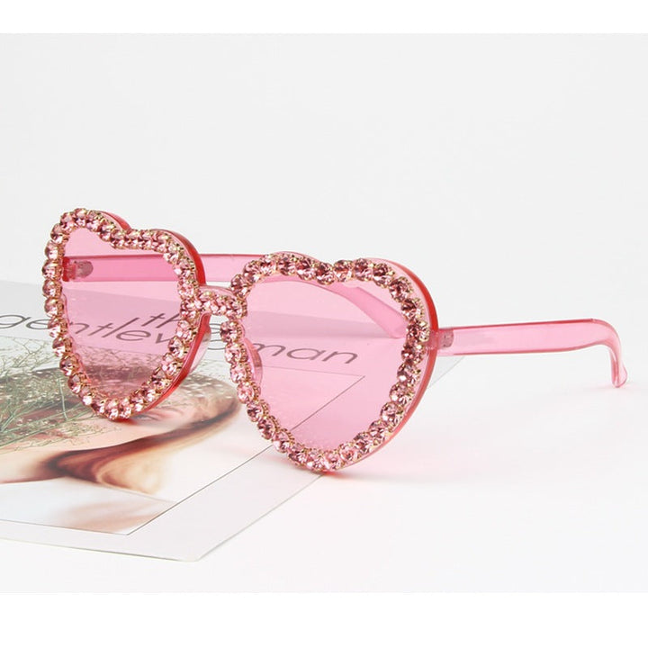 Women's Heart Shape Sunglasses with Sparkling Crystal Frame Kalsten