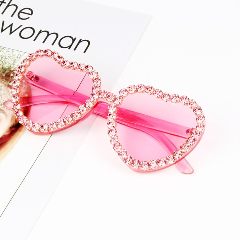 Women's Heart Shape Sunglasses with Sparkling Crystal Frame Kalsten