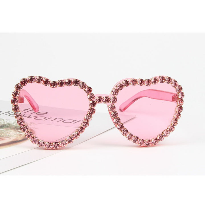 Women's Heart Shape Sunglasses with Sparkling Crystal Frame Kalsten