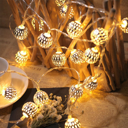 Skanto | Solar Light Sources Moroccan Ball Colorful LED Christmas Lighting Iron Balls Decoration Outdoor Light Sources