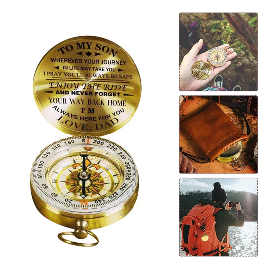 Kalsten | Dad To Son - Enjoy The Ride - Compass Lettering Multi-Function Compass