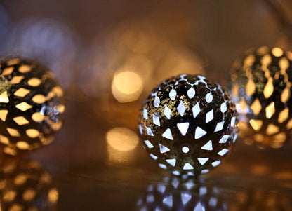 Skanto | Solar Light Sources Moroccan Ball Colorful LED Christmas Lighting Iron Balls Decoration Outdoor Light Sources
