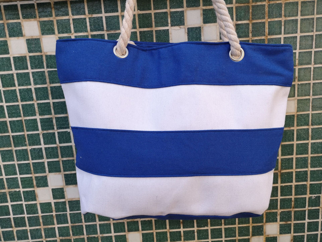 Stylish Beach Bag Made of Durable Canvas with Unique Rope Handle Kalsten