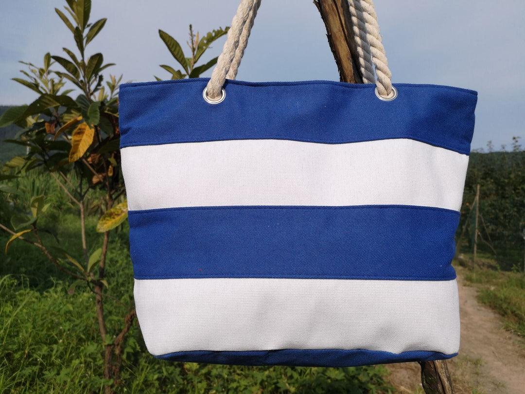 Stylish Beach Bag Made of Durable Canvas with Unique Rope Handle Kalsten