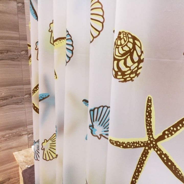 Coastal Sea Life Print Shower Curtain Kalsten