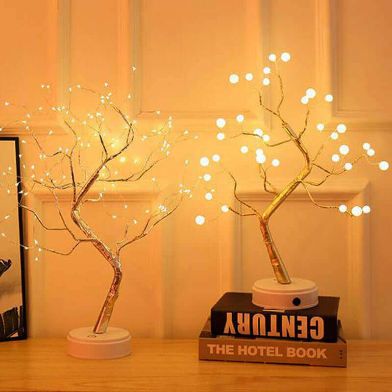 LED USB Fire Tree Light Copper Wire Table Lamps Night Light | Kalsten