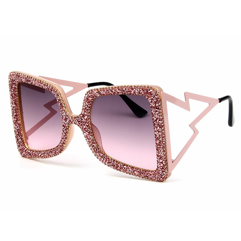 Women's oversized sunglasses with glittering crystal frame Kalsten