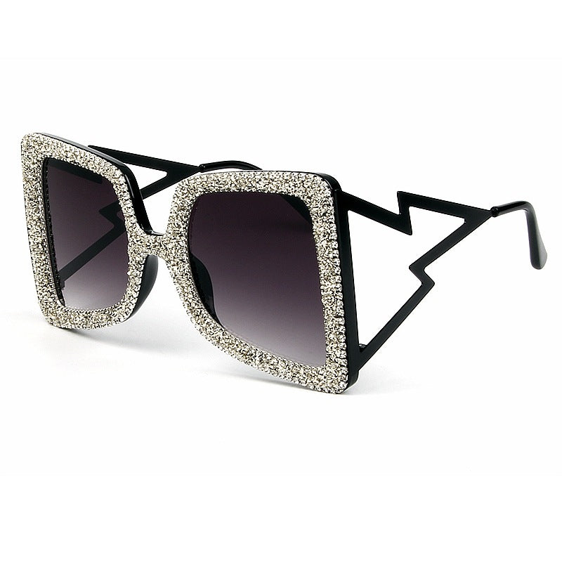Women's oversized sunglasses with glittering crystal frame Kalsten