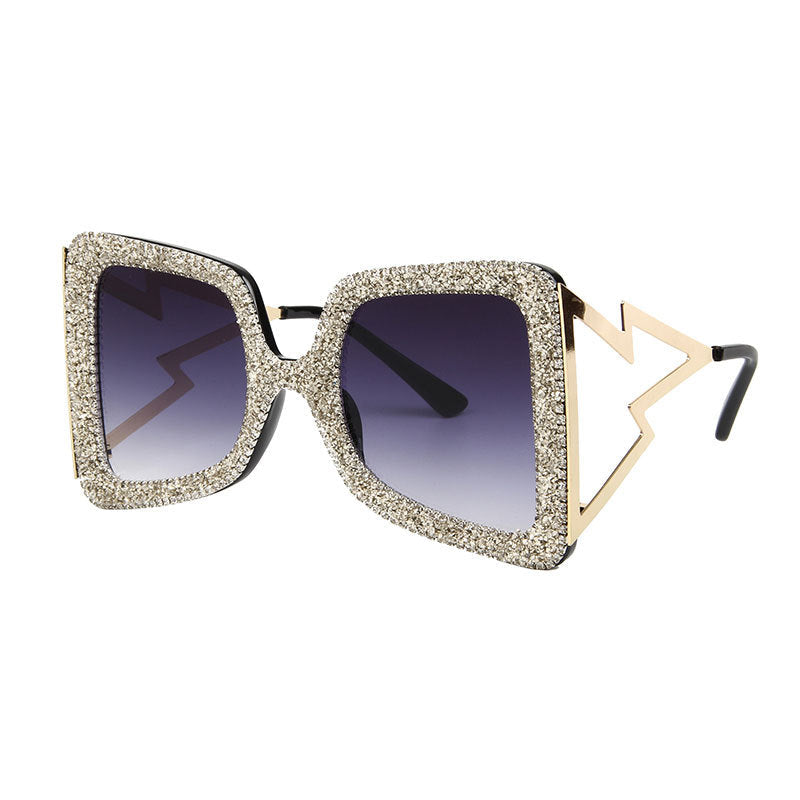 Women's oversized sunglasses with glittering crystal frame Kalsten