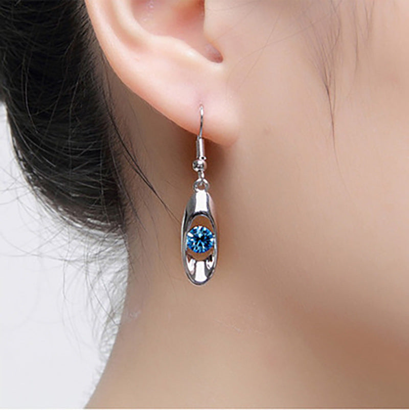 Elegant Crystal Oval Dangle Earrings Kalsten