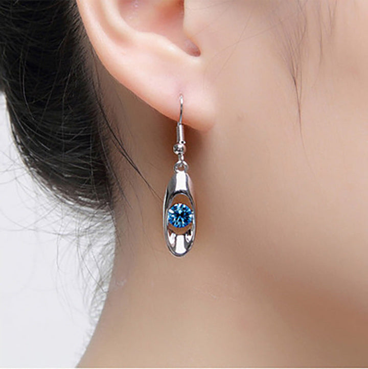 Elegant Crystal Oval Dangle Earrings Kalsten