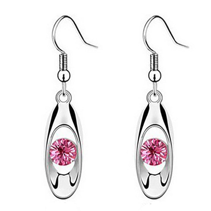 Elegant Crystal Oval Dangle Earrings Kalsten