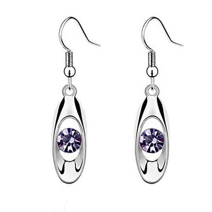 Elegant Crystal Oval Dangle Earrings Kalsten