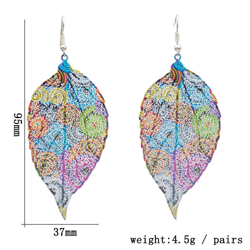 Artistic Leaf-Inspired Dangle Earrings Kalsten