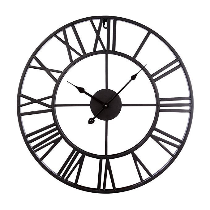 Kalsten | Roman Letters Large Silent Wall Clock 16 Inch Iron
