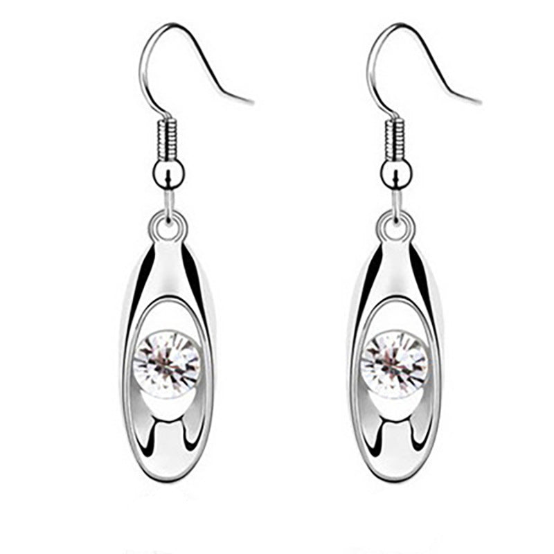 Elegant Crystal Oval Dangle Earrings Kalsten