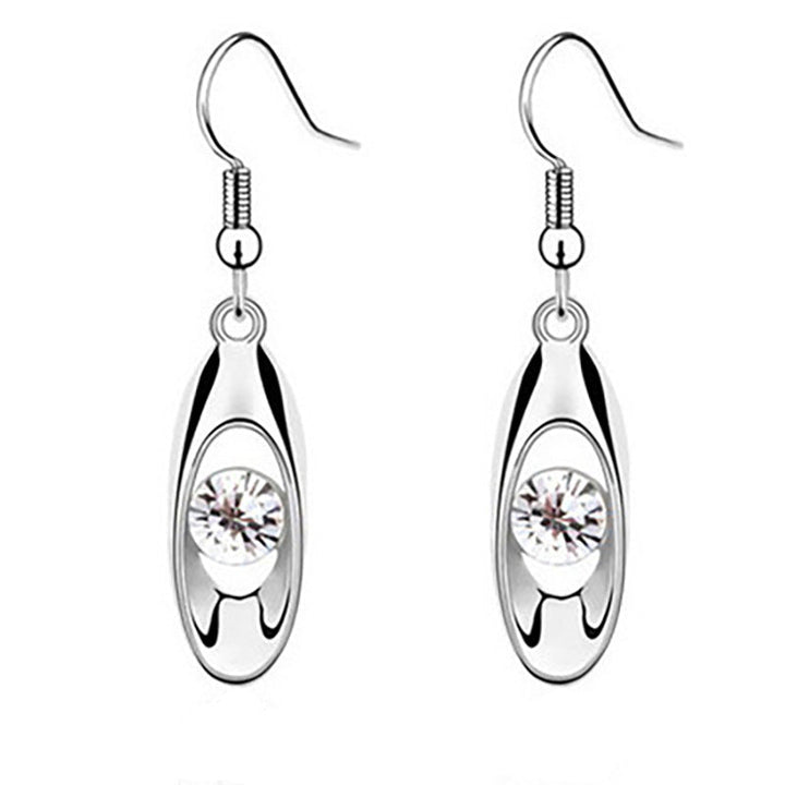 Elegant Crystal Oval Dangle Earrings Kalsten