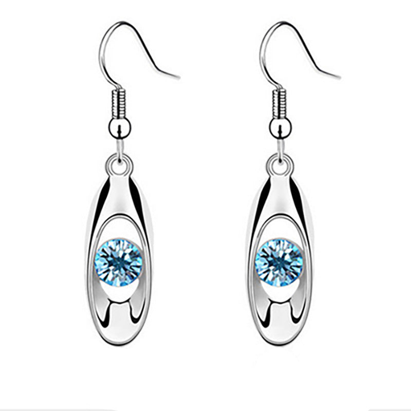 Elegant Crystal Oval Dangle Earrings Kalsten