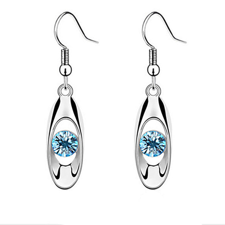 Elegant Crystal Oval Dangle Earrings Kalsten